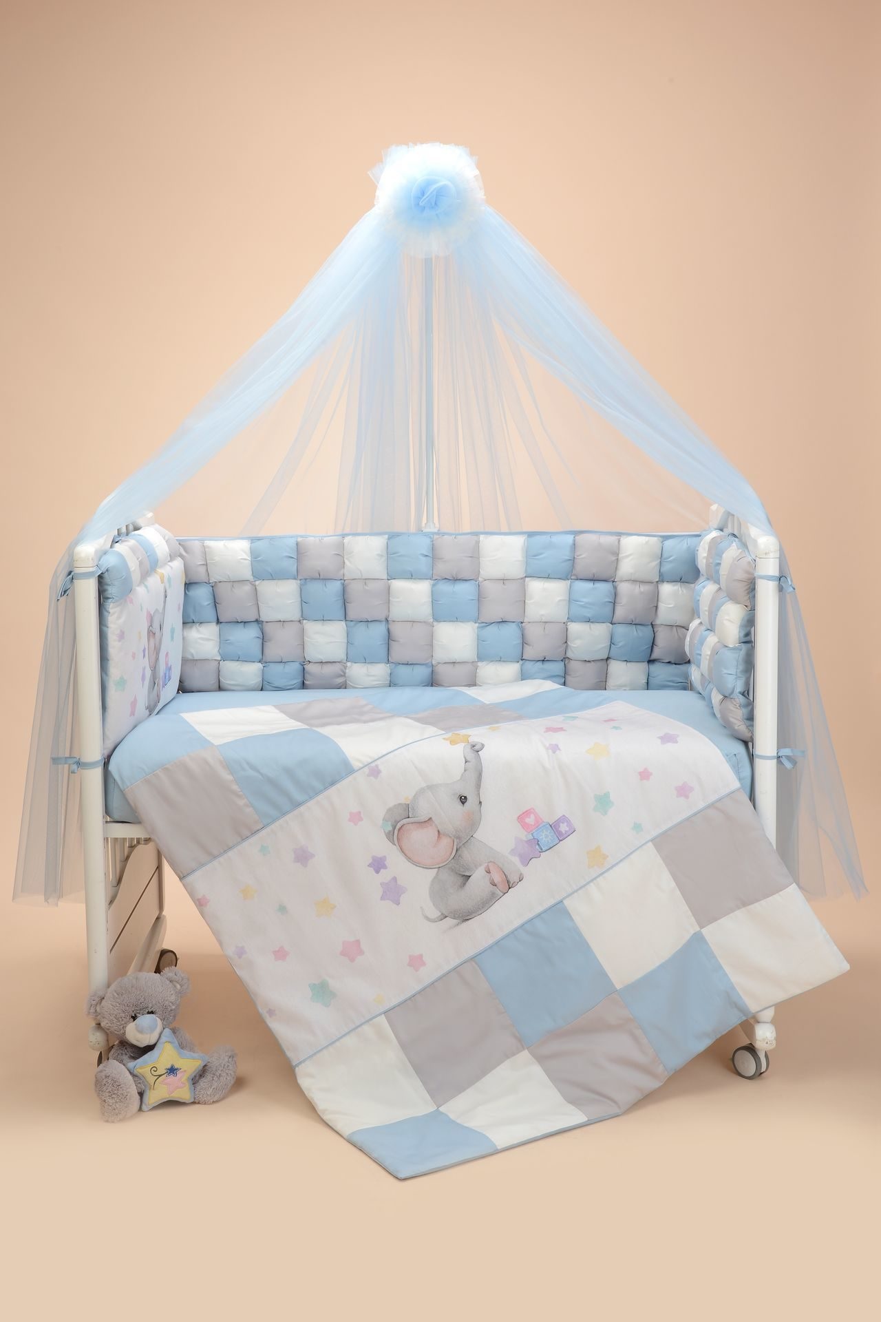 Комплект для детской кровати "Funny friends" голубой