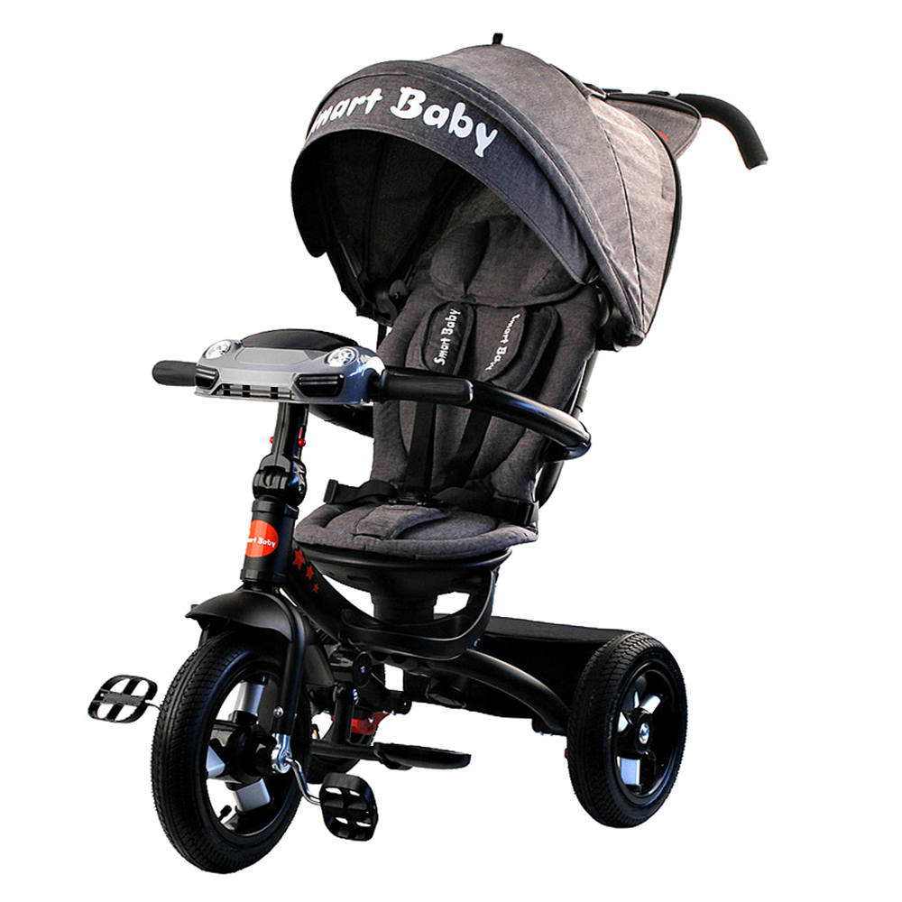 Велосипед 3-х кол. Smart Baby с поворот+фара, надувн.колеса . Фото N4