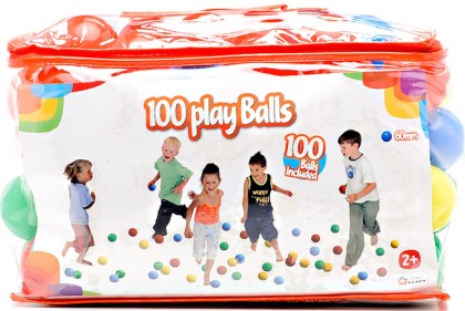 Набор из 100 пластиковых шариков в сумочке