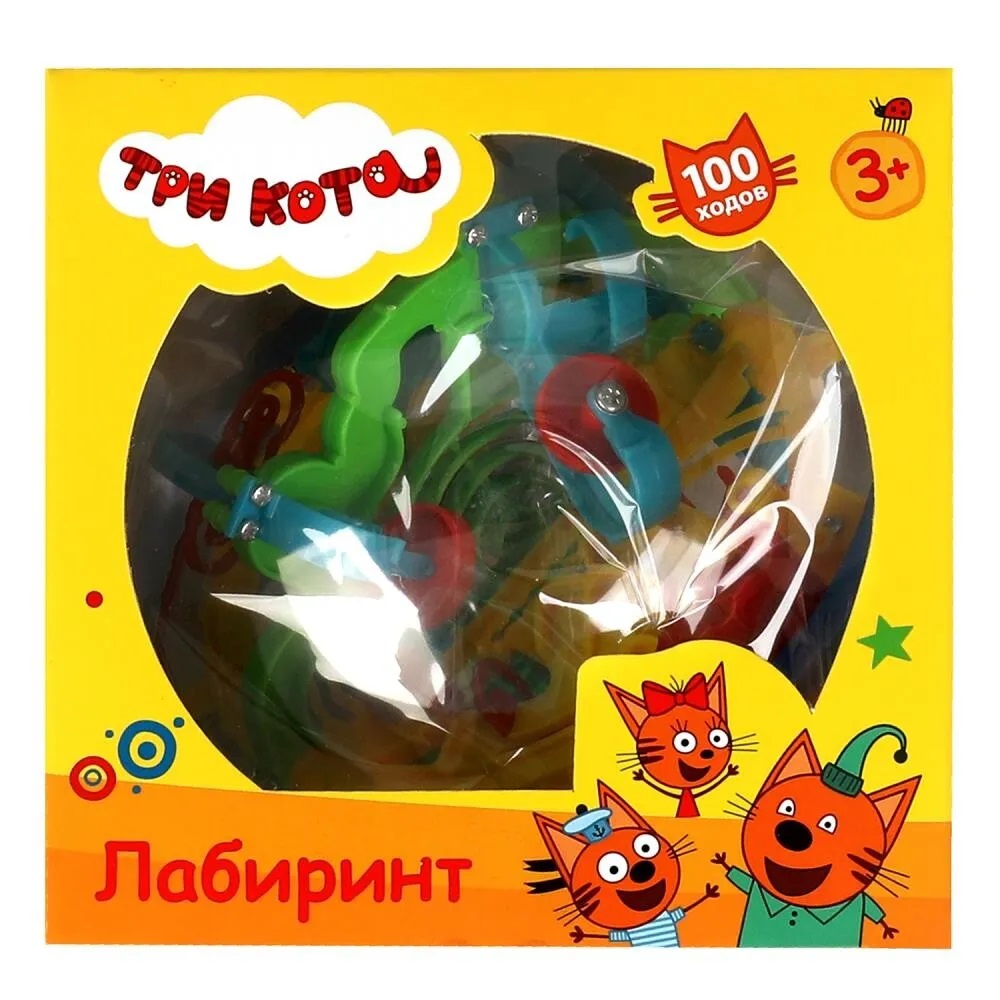 Логическая игра шар-лабиринт "Три кота" Логическая игра шар-лабиринт "Три кота"