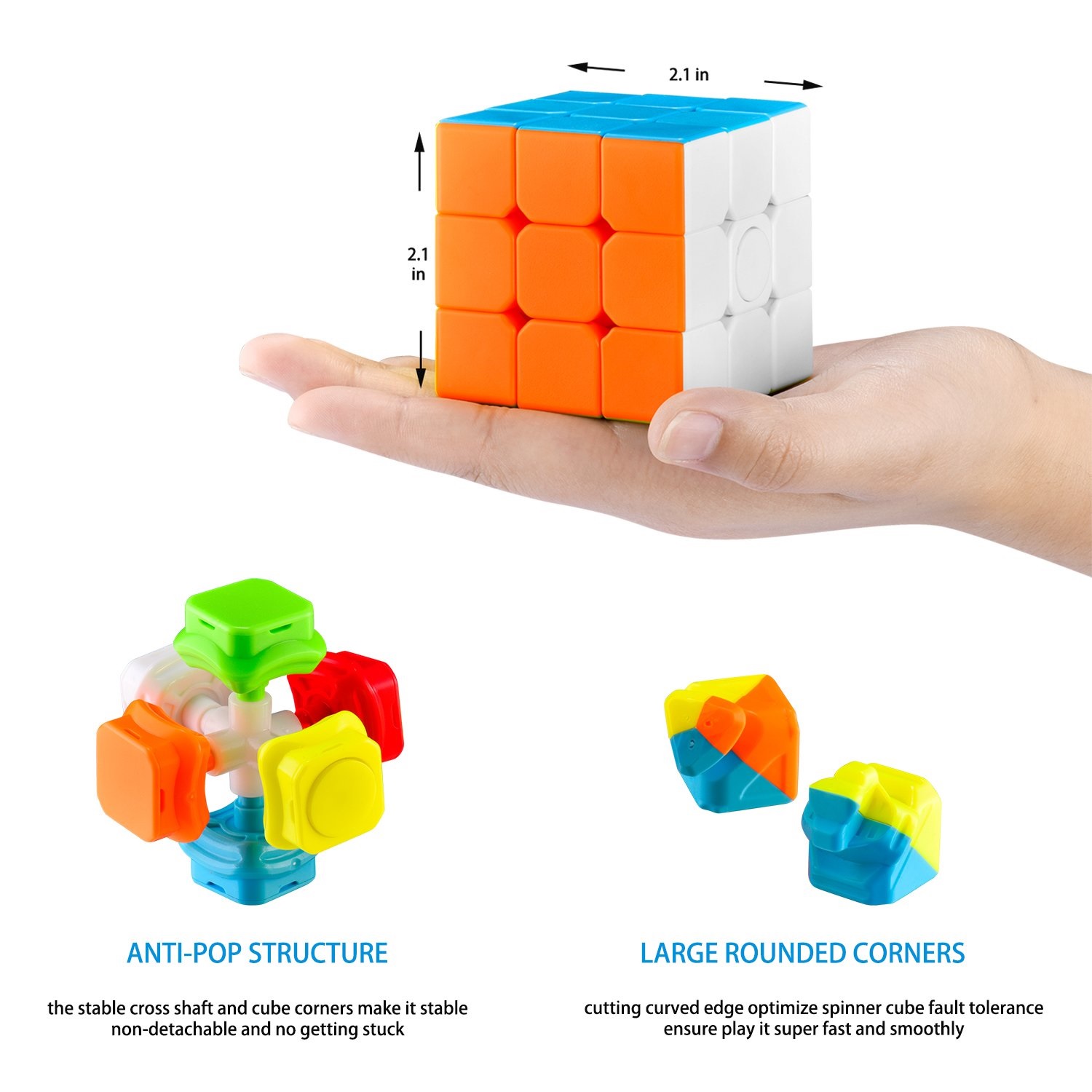 Головоломка + спиннер "Куб 3*3"  6 см . Фото N4