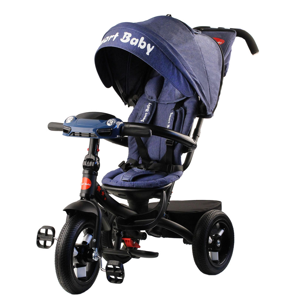 Велосипед 3-х кол. Smart Baby с поворот+фара, надувн.колеса . Фото N5