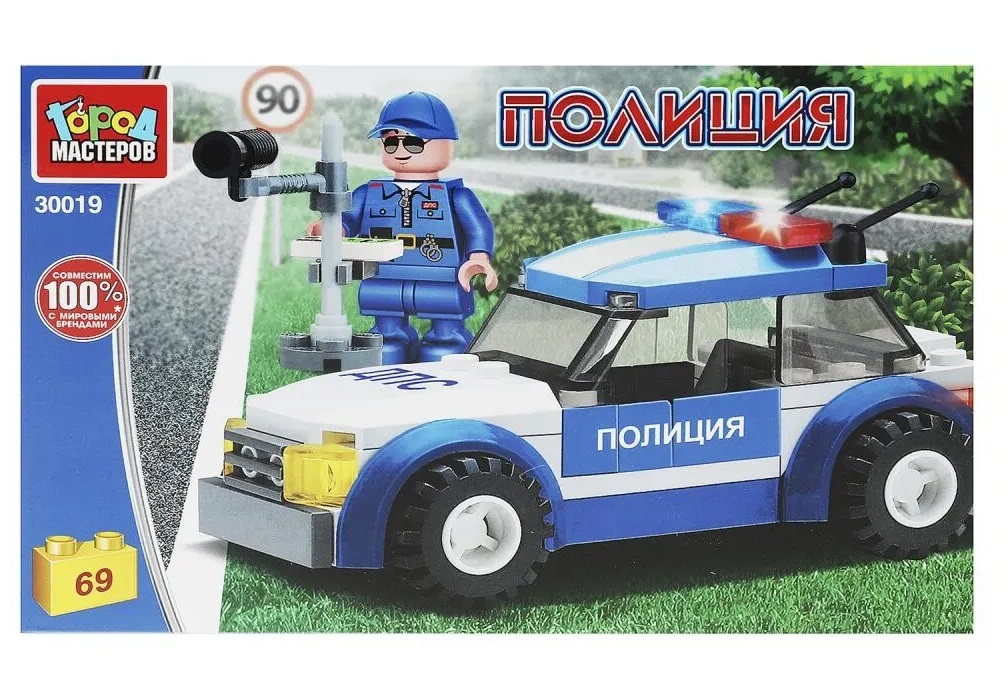 Конструктор полицейская  машина 69 дет Конструктор полицейская  машина 69 дет