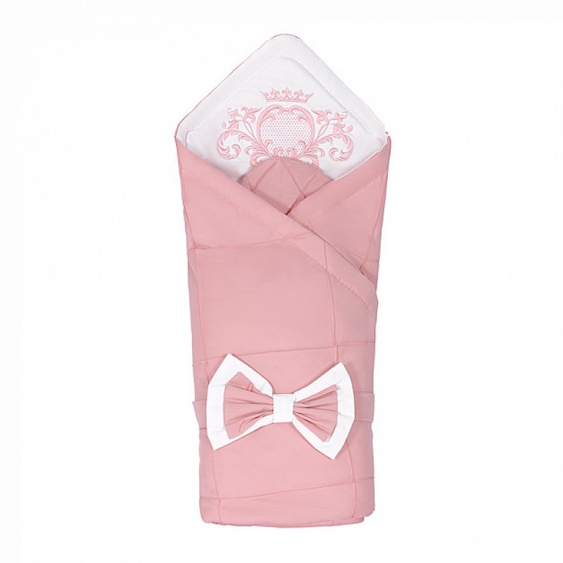 Комплект на выписку"Лацио" розовый (одеяло-конверт90х90,шаппочка,бант)