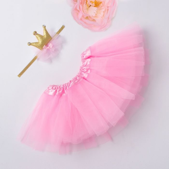 Н-р Крошка Я "маленькая принцесса" юбка и повязка на голов. 3-18 м.розовый 