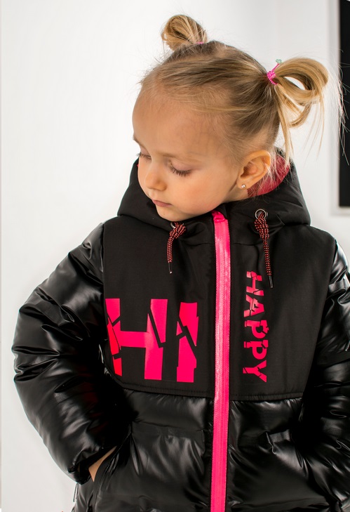 Комплект(куртка+брюки) детский Хэппи чёрный/фуксия. Фото N5