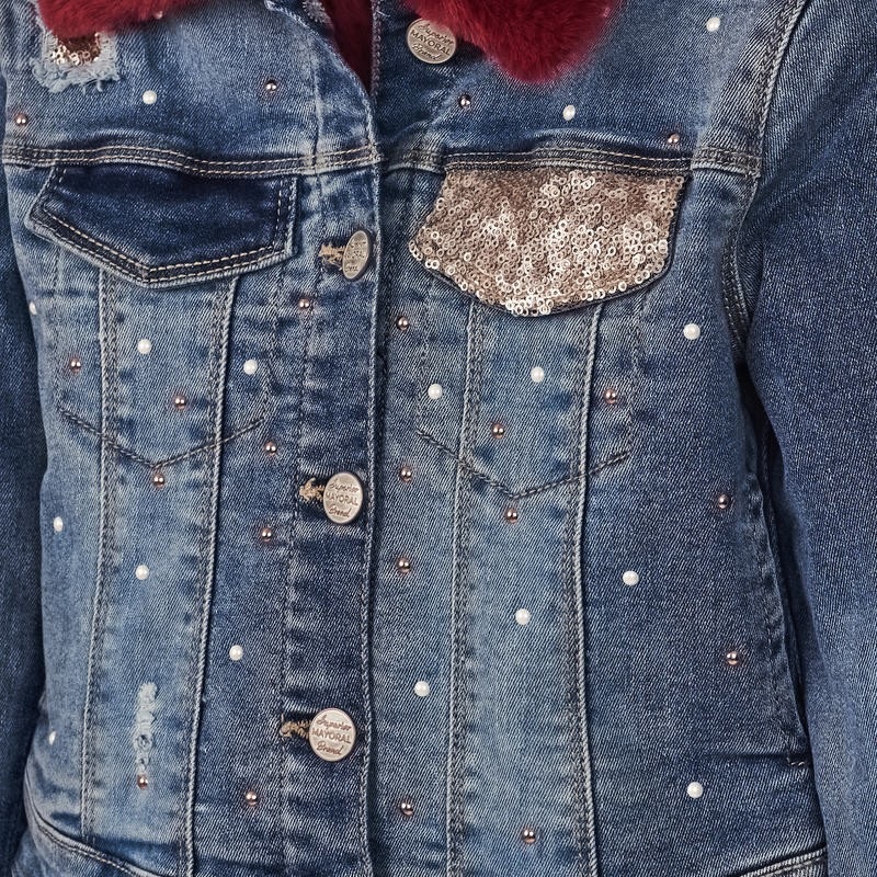 Куртка джинс.утепл. д/д синий . Фото N4
