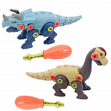 Игровой набор "Динозавр-конструктор:Диплодок и трицератопс"  20 см