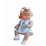 Elegance мягк.кукла 28 см ,со звук.эфф.смех,голубое платье 